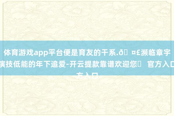 体育游戏app平台便是育友的干系.🤣濒临章宇演技低能的年下追爱-开云提款靠谱欢迎您✅ 官方入口