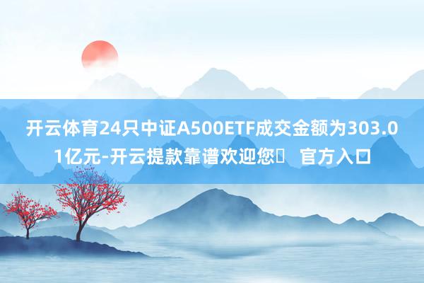 开云体育24只中证A500ETF成交金额为303.01亿元-开云提款靠谱欢迎您✅ 官方入口